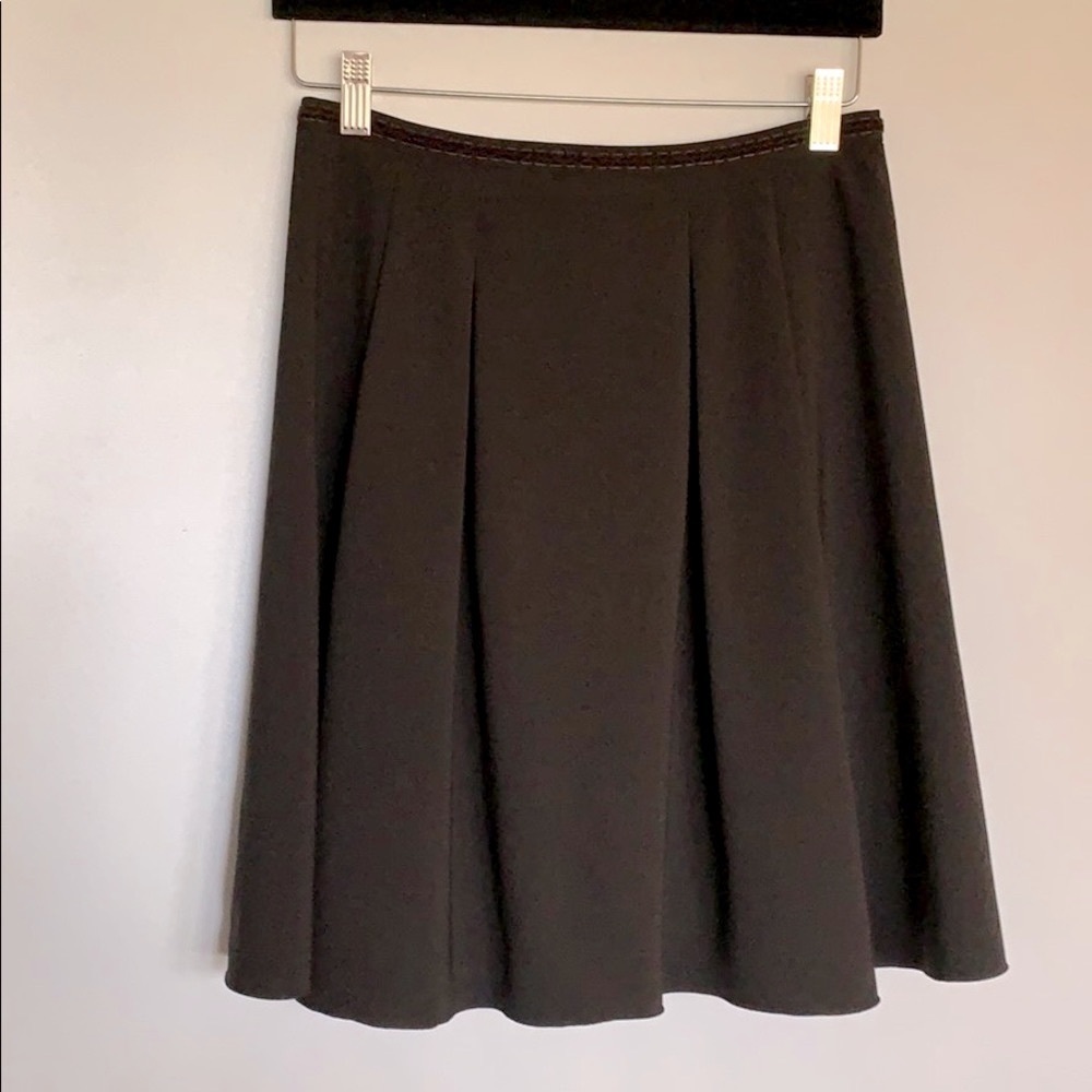 Elie Tahari Virginwool Blend Zip Up Women’s Size 2 Lined Black A-Line Skirt